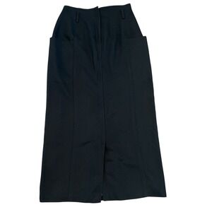 Vintage Spitalnick‎ & Co. 100% Wool Black Cargo Skirt Size 27 28 High Waisted